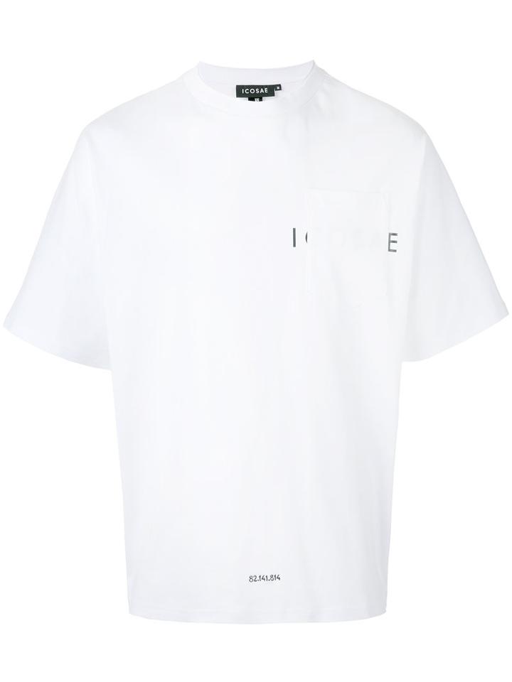 Icosae Patch Pocket T-shirt, Men's, Size: Small, White, Cotton