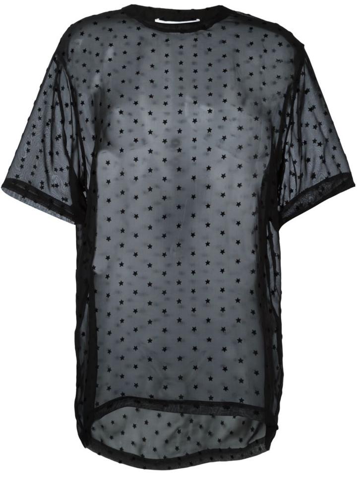Givenchy Star Embroidered Sheer T-shirt