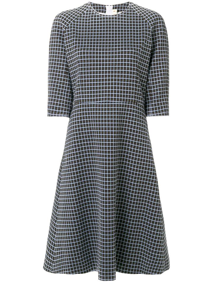 Marni - Embroidered Flared Dress - Women - Silk/cotton/spandex/elastane - 42, Blue, Silk/cotton/spandex/elastane