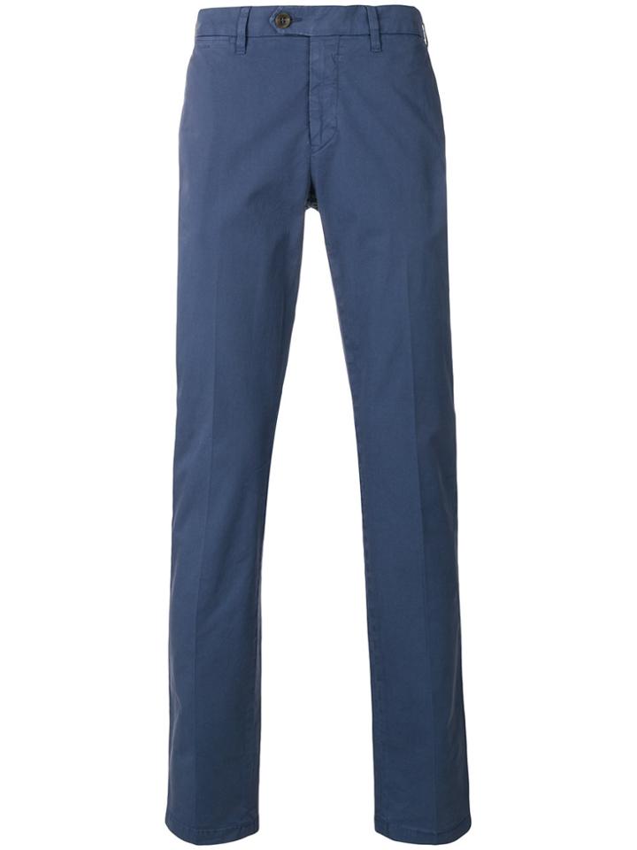 Canali Straight-leg Chino Trousers - Blue