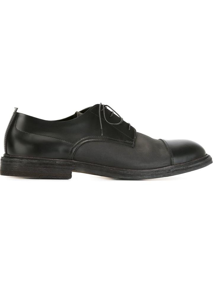Pantanetti Panelled Derby Shoes, Men's, Size: 41, Black, Leather/rubber