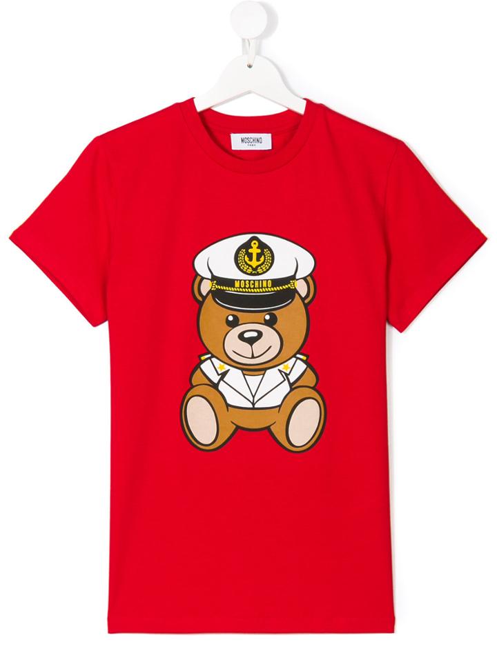 Moschino Kids Teen Captain Teddy T-shirt - Red