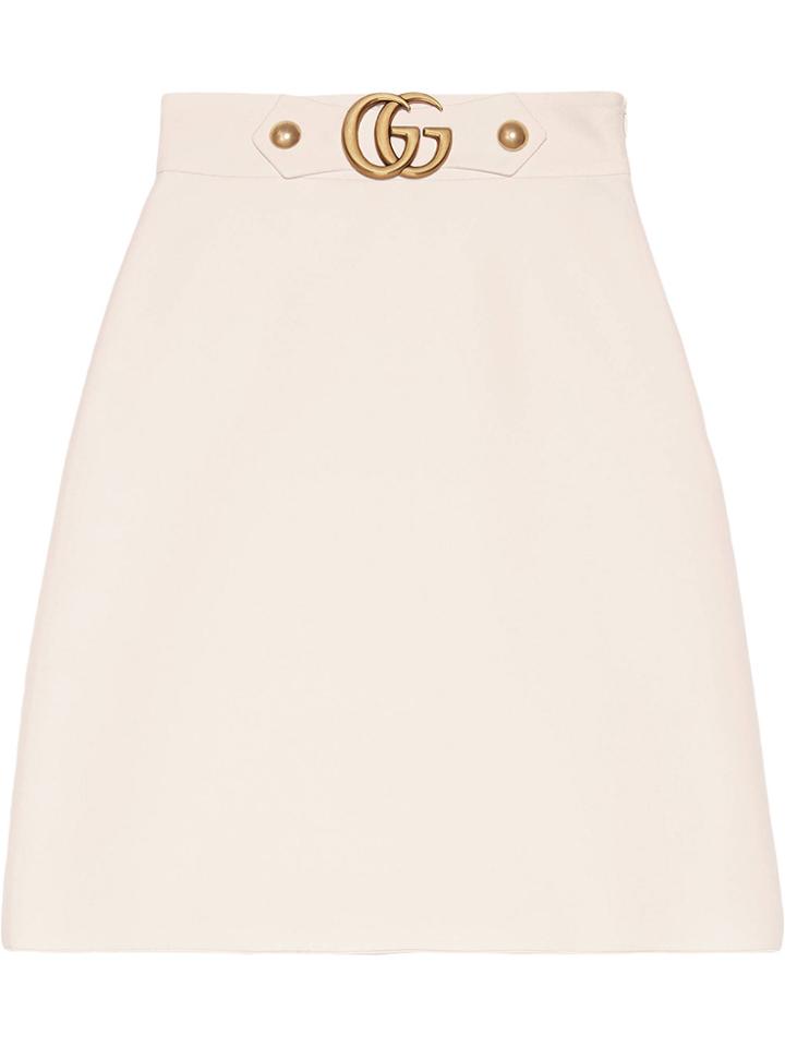 Gucci Crêpe Wool Silk Skirt - White