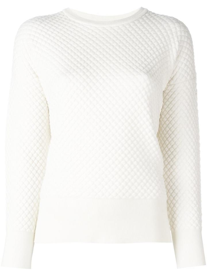 Moncler Quilted Knit Sweater, Women's, Size: Small, White, Polyamide/polyester/viscose/virgin Wool