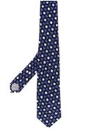 Issey Miyake Geometric Embroidered Tie - Blue