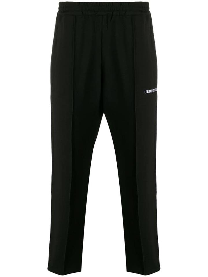 Les (art)ists Embroidered Logo Joggers - Black