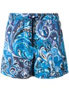 Etro - Paisley Print Swim Shorts - Men - Nylon - Xl, Blue, Nylon