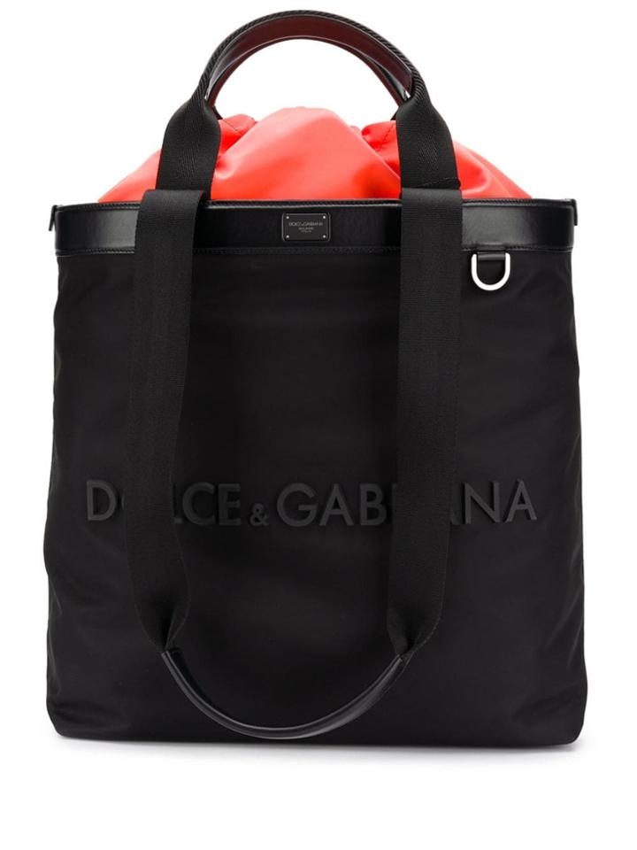 Dolce & Gabbana Rubberised Logo Shopping Bag - Black