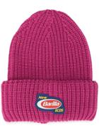 Gcds Logo Plaque Beanie Hat - Pink
