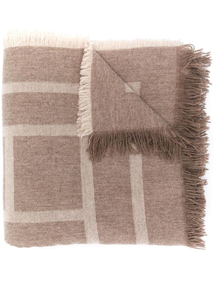 Toteme Monogram Intarsia Scarf - Brown