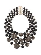Rosantica Statement Bead Necklace - Black