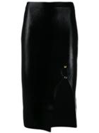 Versace Jeans Couture Laminated-texture Midi Skirt - Black
