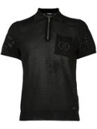 Dsquared2 Dd Plaque Polo Shirt, Men's, Size: Large, Black, Polyester/viscose