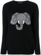 Alberta Ferretti Elephant Print Jumper - Black