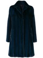 Liska Classic Winter Fur Coat - Blue