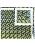 Fefè Printed Pocket Square, Adult Unisex, Green, Silk