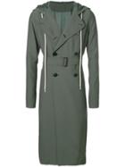 Rick Owens Double Breasted Trench Coat - Green