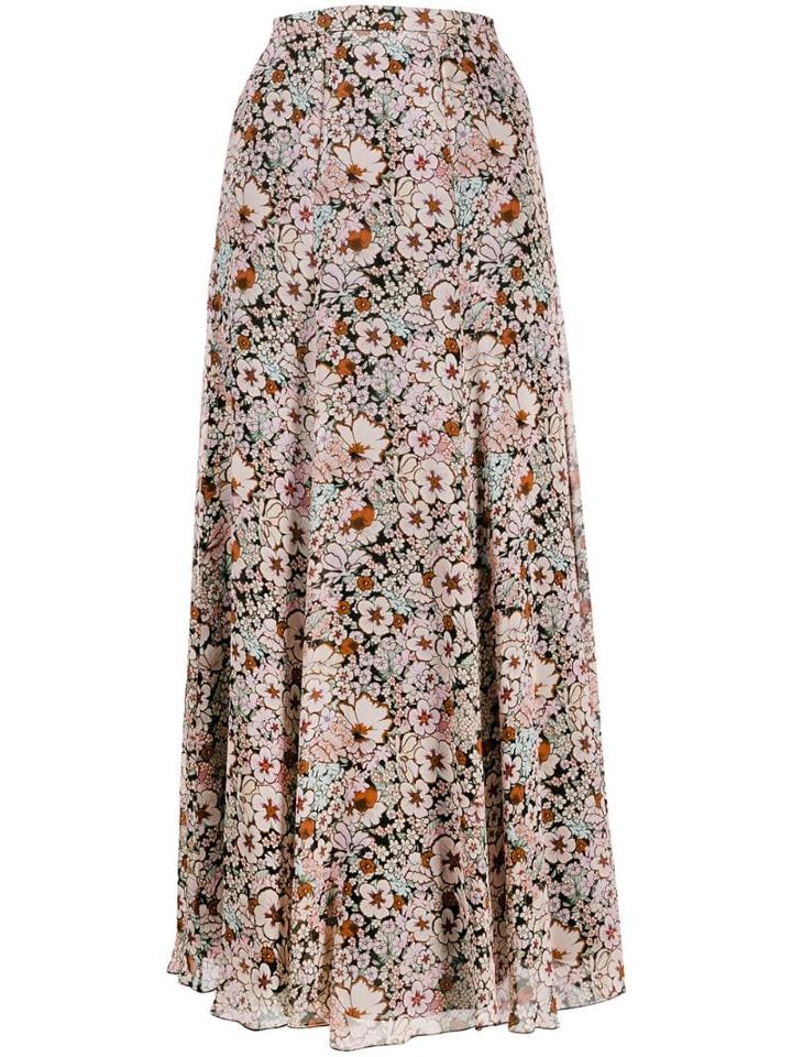 Giambattista Valli Floral Print Full Skirt - Pink