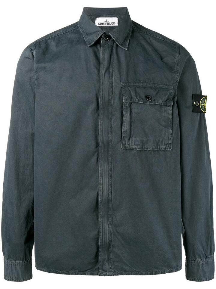 Stone Island - Overshirt Jacket - Men - Cotton - L, Grey, Cotton