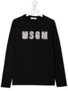 Msgm Kids Teen Crystal Embellished Sweatshirt - Black
