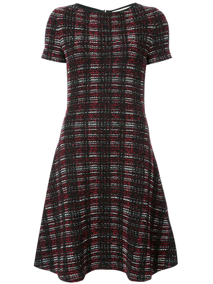 Carolina Herrera Plaid Knitted Flared Dress - Black