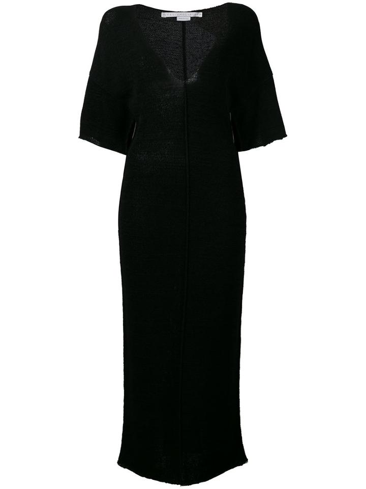 Stella Mccartney Long V-neck Dress, Women's, Size: 38, Black, Polyamide/viscose