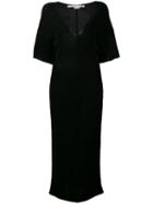 Stella Mccartney Long V-neck Dress, Women's, Size: 38, Black, Polyamide/viscose