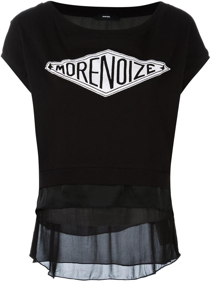 Diesel 'morenoize' Print T-shirt, Women's, Size: Large, Black, Cotton/viscose