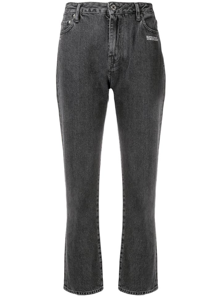 Off-white Straight Cropped Jeans - Grey