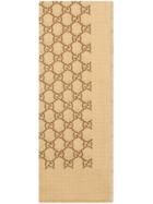 Gucci Stole With Gg Pattern - Neutrals