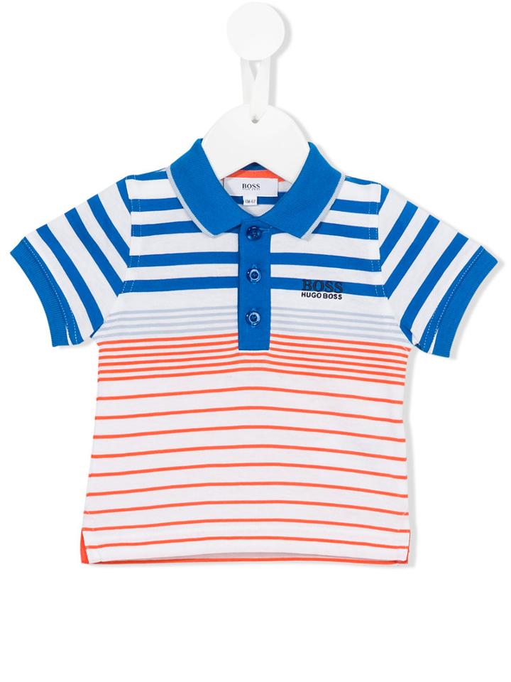 Boss Kids - Striped Pole Shirt - Kids - Cotton - 24 Mth, Blue