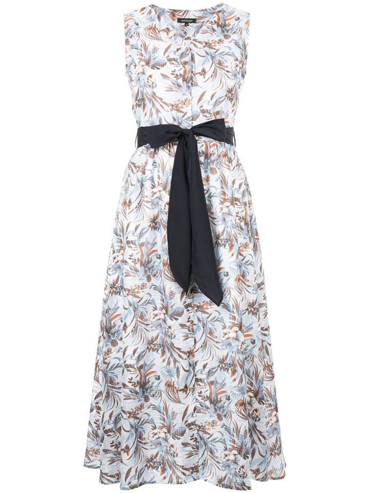 Loveless Floral Flared Midi Dress - Blue