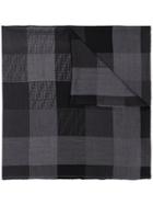 Fendi Tonal Ff Check Shawl - Black