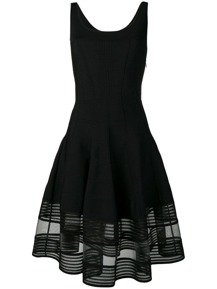 Alexander Mcqueen Flared Knitted Dress - Black