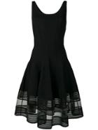 Alexander Mcqueen Flared Knitted Dress - Black