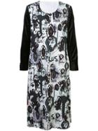 Comme Des Garçons Homme Plus Inkjet Print Midi Dress - White