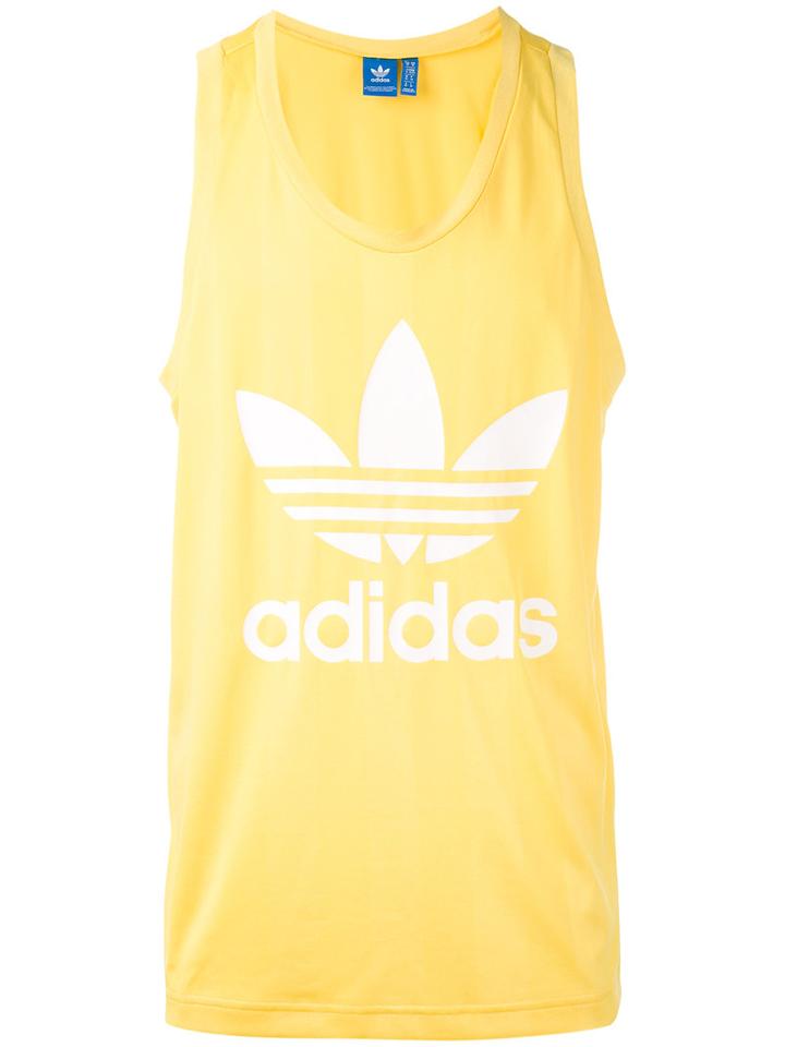 Adidas Originals - Trefoil Tank Top - Men - Polyester - L, Yellow/orange, Polyester