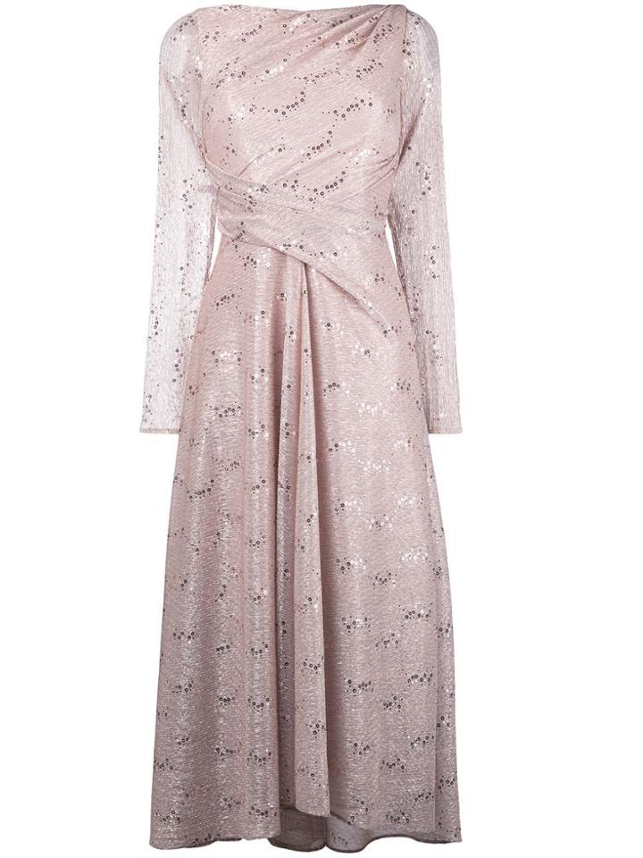 Talbot Runhof Metallic Flared Midi Dress - Pink