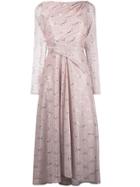 Talbot Runhof Metallic Flared Midi Dress - Pink