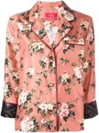 For Restless Sleepers Three-quarters Sleeve Floral Shirt, Women's, Size: Xs, Pink/purple, Silk