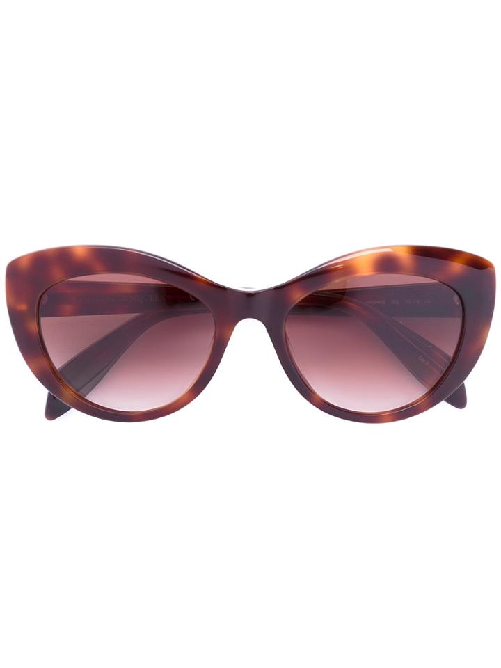 Alexander Mcqueen Eyewear Cat Eye Sunglasses - Brown