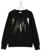 Moncler Kids Teen Logo Print Sweatshirt - Black