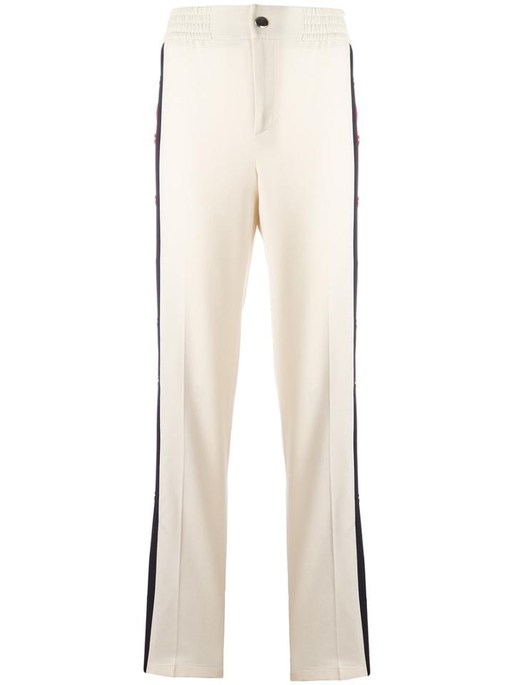 Gucci Snap Button Trousers, Women's, Size: 38, White, Silk/polyester/spandex/elastane/wool