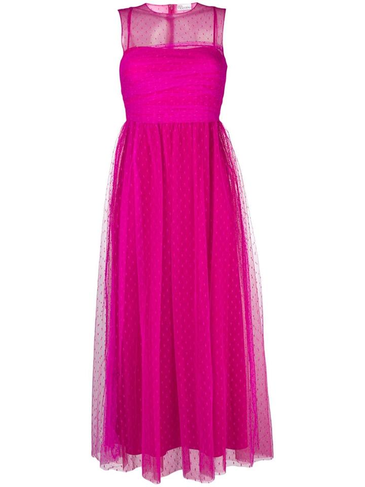 Red Valentino Plumetti Midi Dress - Pink & Purple