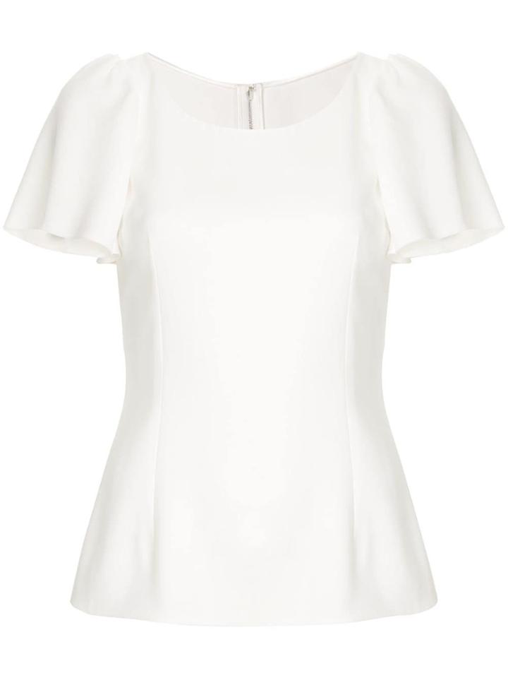 Dolce & Gabbana Ruffled Sleeve Top - White