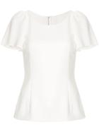 Dolce & Gabbana Ruffled Sleeve Top - White