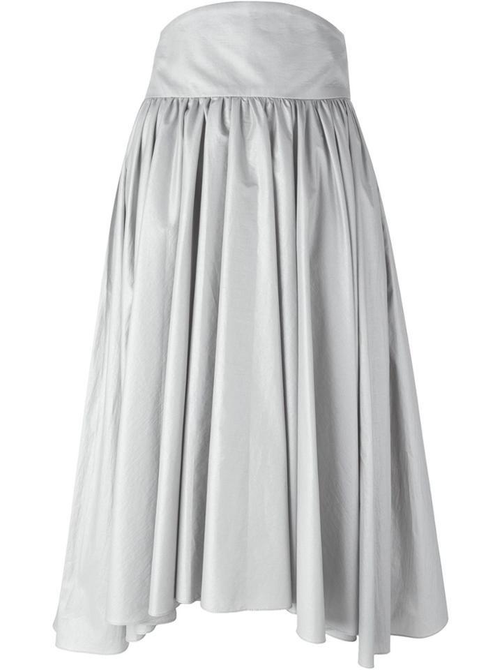Olympia Le-tan Pleated A-line Skirt - Metallic