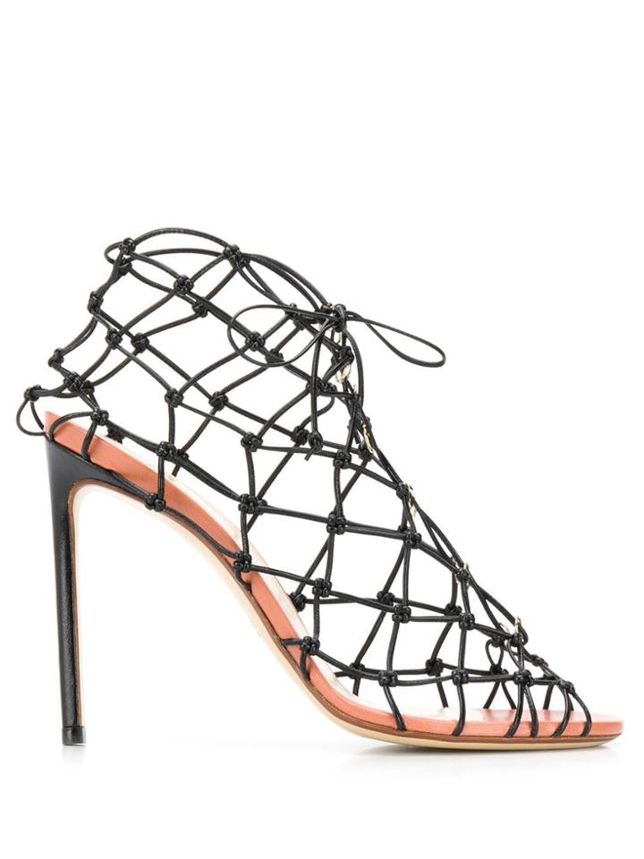 Francesco Russo Fishnet Bootie - Black