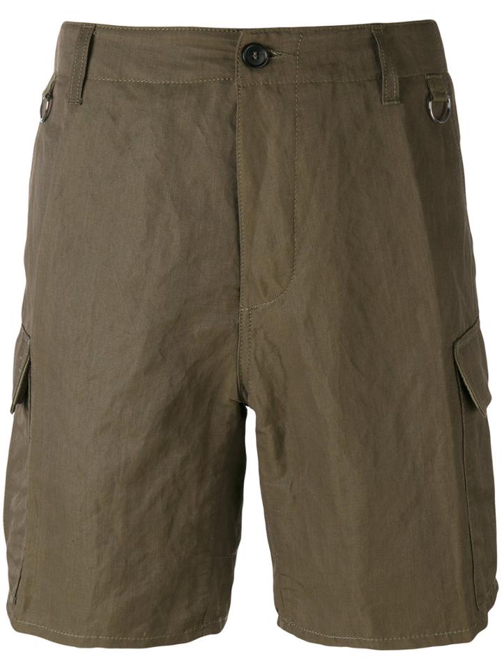 Ermanno Scervino - Multi-pocket Cargo Shorts - Men - Cotton/linen/flax/polyamide/metallized Polyamide - 52, Green, Cotton/linen/flax/polyamide/metallized Polyamide