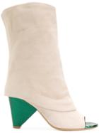 Aldo Castagna Peep Toe Boots - Nude & Neutrals